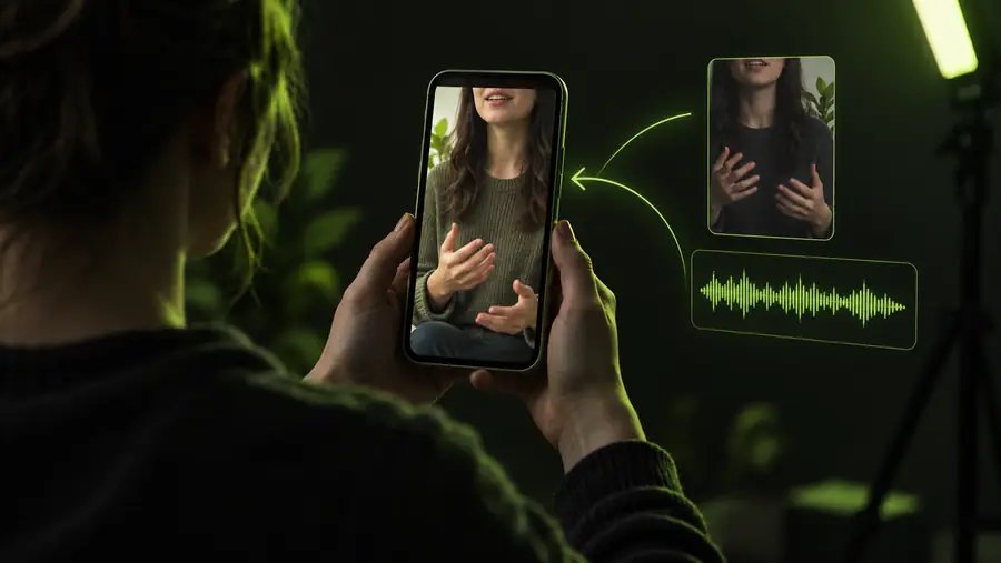 A video clip prepared for online lip synchronization