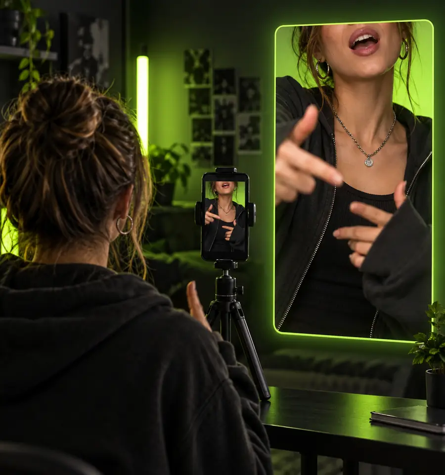 Polished TikTok lip-sync footage with clearer timing and composition