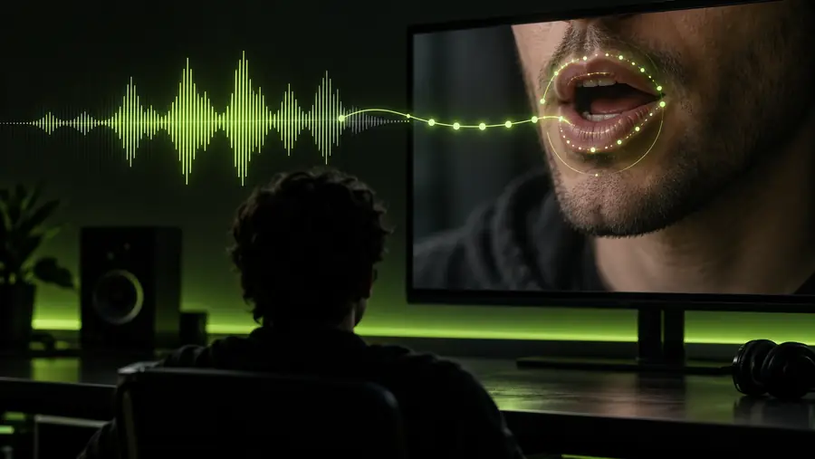 Face and audio shown after mouth timing is aligned